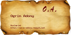 Ogrin Adony névjegykártya